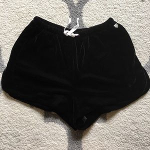 Kendall and Kylie black velvet like shorts small