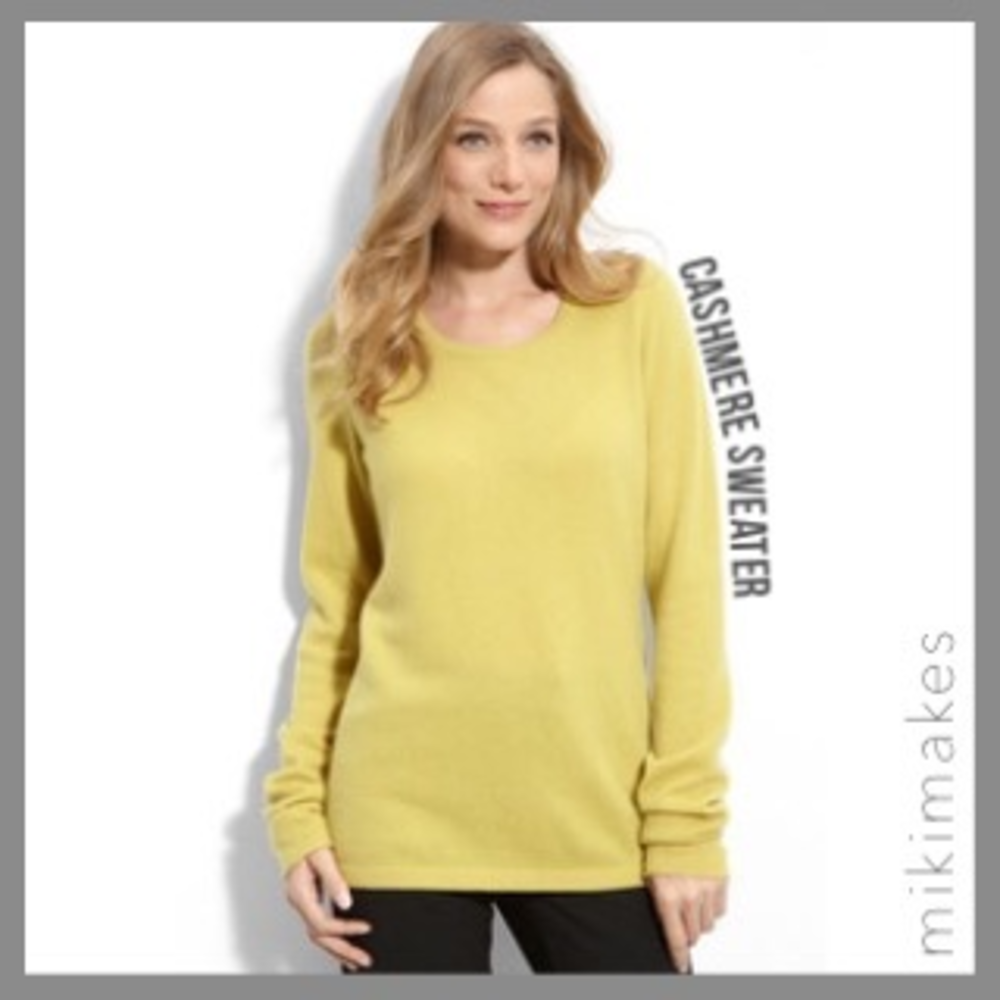 [ mcduff ] yellow cashmere sweater gathered sleeve