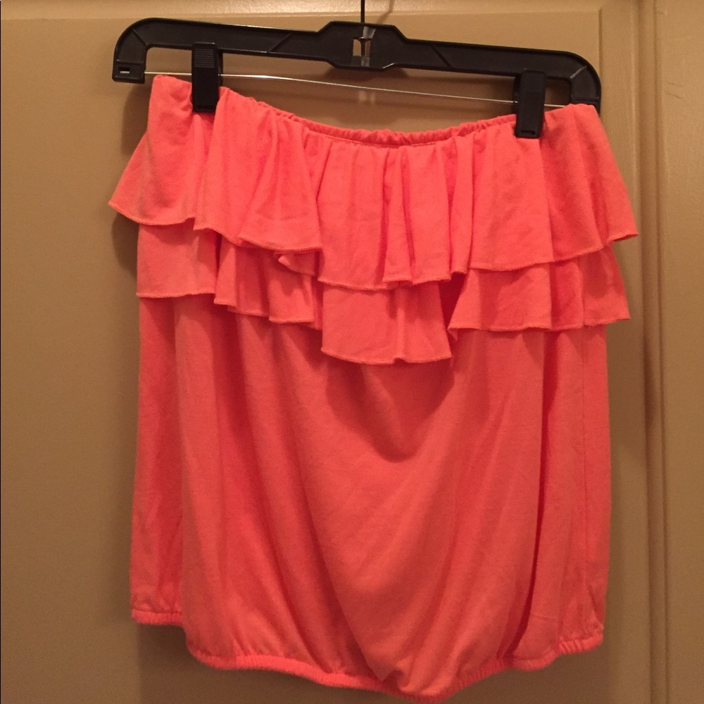 Strapless coral colored top!