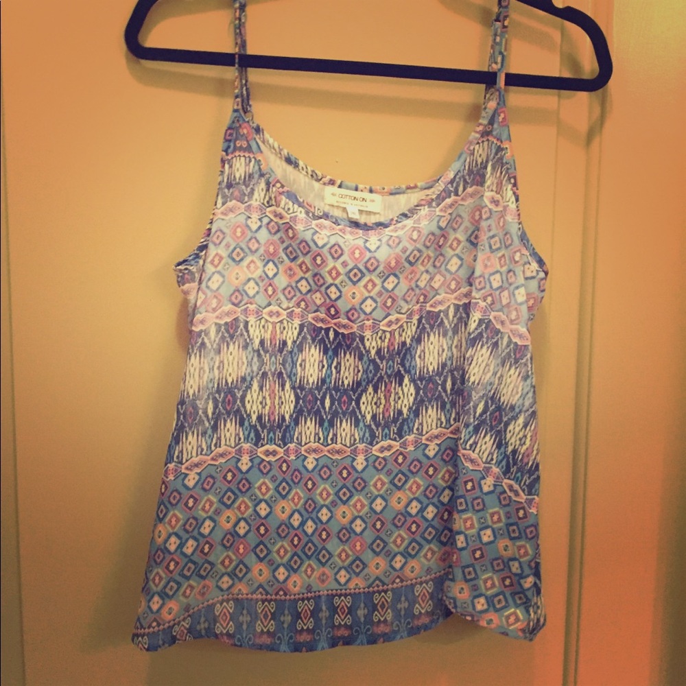Summer top with blues whites and purples!