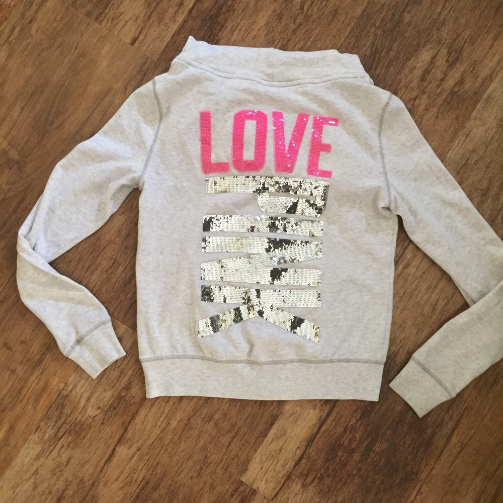 Pink Victoria's Secret sequined hoodie