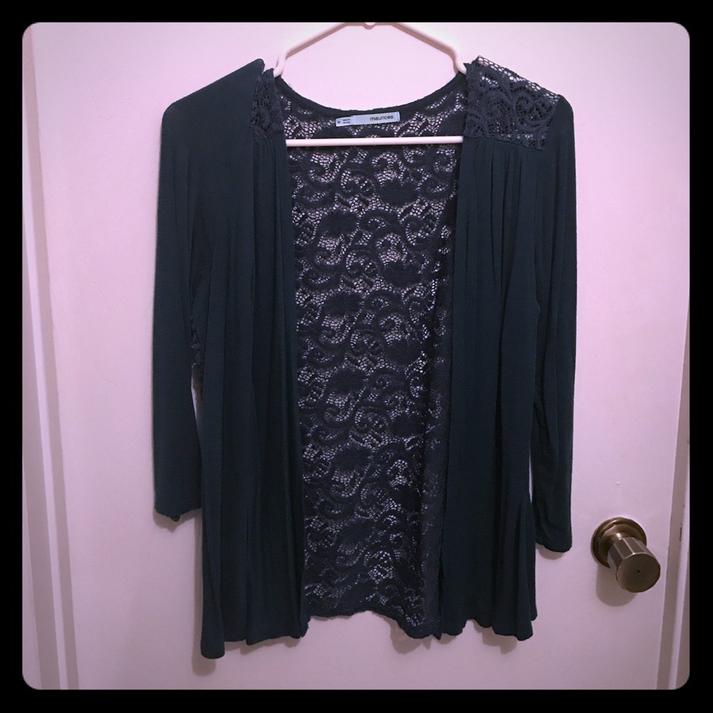 Maurice's Green Lace Cardigan