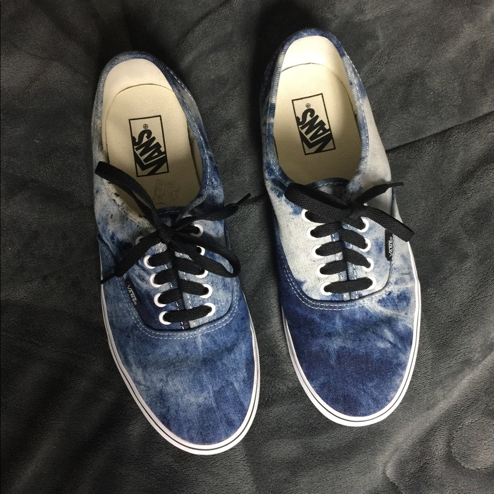 Denim acid wash/ tie dye Vans