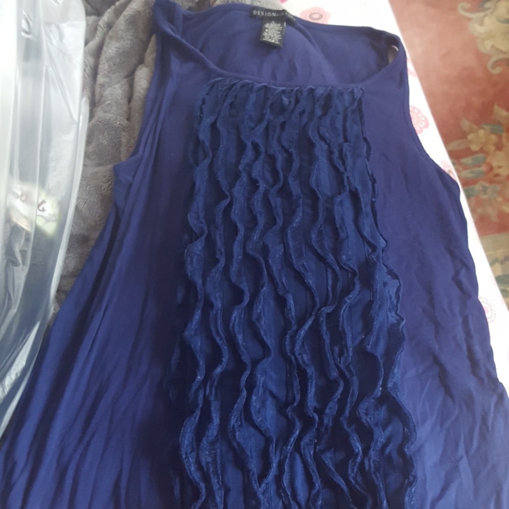 Ruffles Blue Tank Top