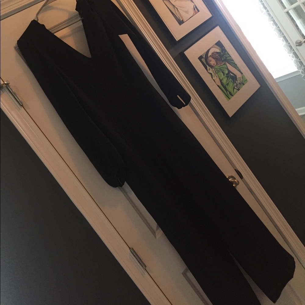 Black elegant one piece pantsuit