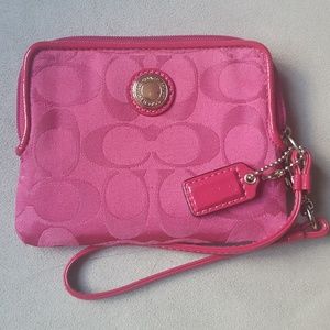 Pink Coach Wristlet Wallet