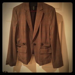 2/$10 🔆 Apostrophe Tan/Brown stripped jacket