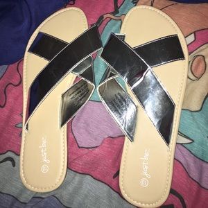 Shiny sandals