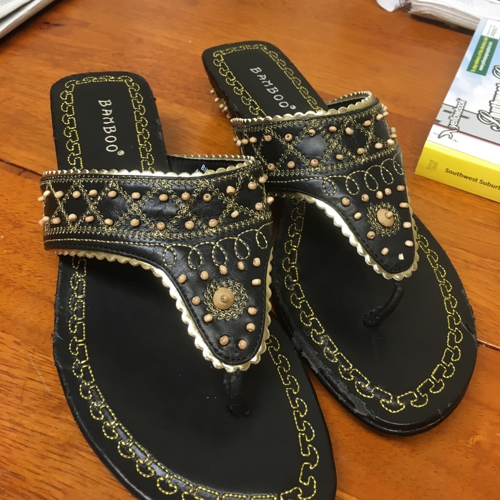 Bamboo heel sandal