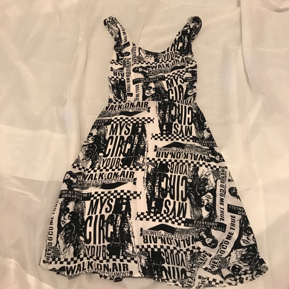 black and white dress