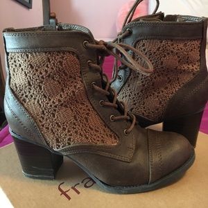 Francesca's brown leather booties