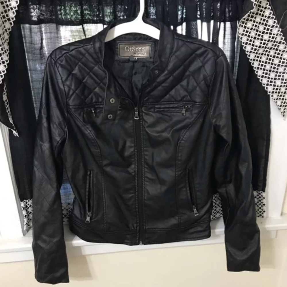 Black leather jacket