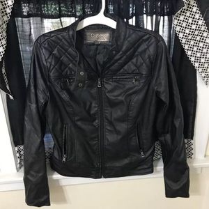 Black leather jacket