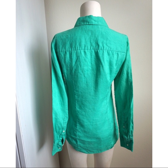 J. Crew Mint Green Linen Button Down - Picture 5 of 5