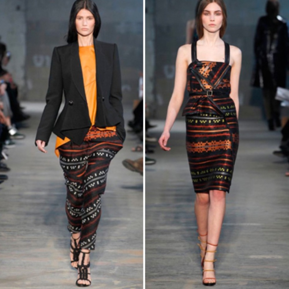 Proenza Schouler navajo print shirt sleeve dress