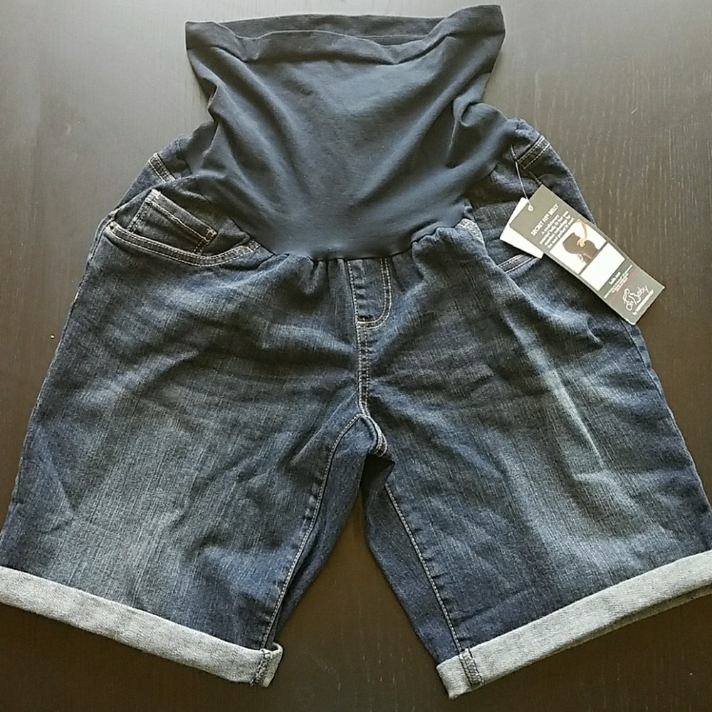 Motherhood Burmuda Length Jean Shorts