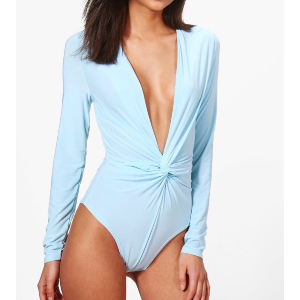Slinky DeepV plunge L/S bodysuit- size small/ US4.