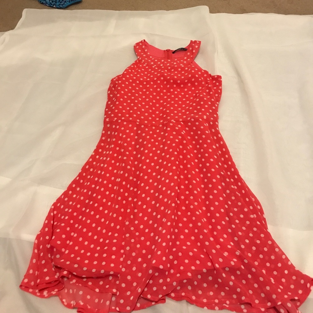 pink and white polkadot dress worn once size S
