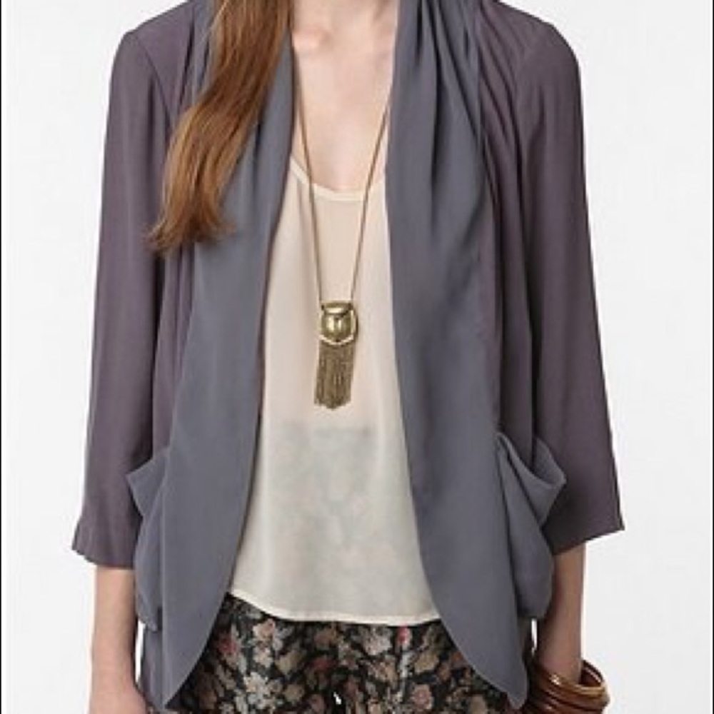 Kimchi Blue Blue Mix Fabric Crepe Jacket