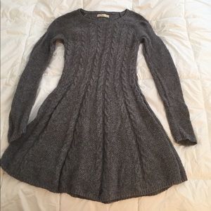 Hollister Fit and Flare Sweater Dress Gray
