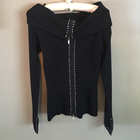 Caché Black & Silver Jeweled Top - Picture 2 of 6
