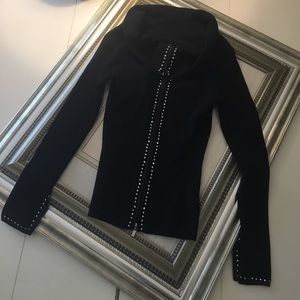 Caché Black & Silver Jeweled Top