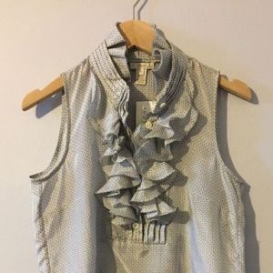 J. Crew Geo Frances Cami in Silver Grey
