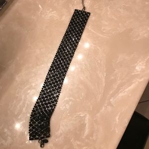 Express choker wide black rhinestone