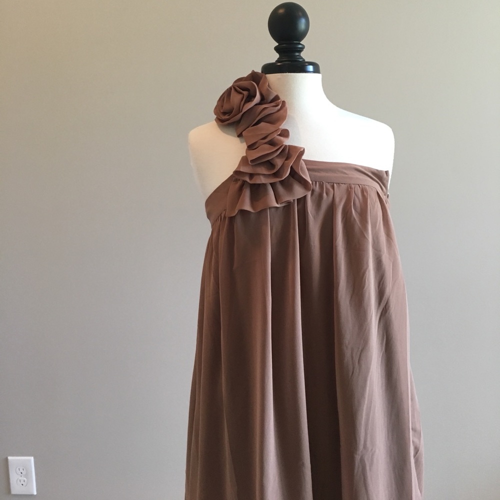 Mocha one strap dress by Alythea