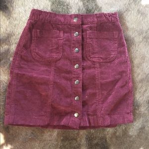 Maroon mini skirt