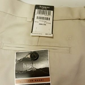 HAGGAR Men's work to weekend khaki