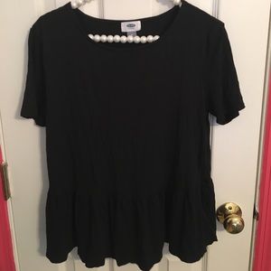 Old Navy Black Peplum Top Sz Medium