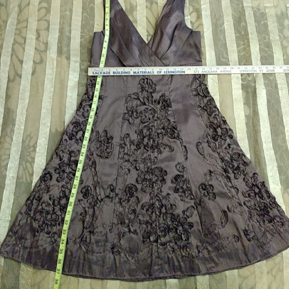 *Evan Picone* Size 10 Brown Silky Taffeta Dress - Picture 5 of 8