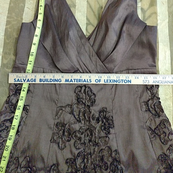 *Evan Picone* Size 10 Brown Silky Taffeta Dress - Picture 6 of 8