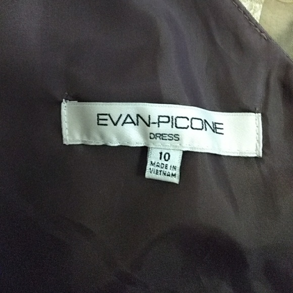 *Evan Picone* Size 10 Brown Silky Taffeta Dress - Picture 7 of 8