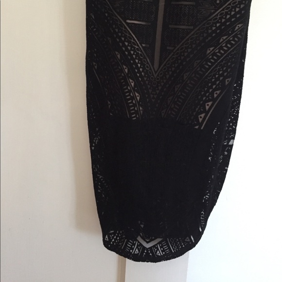 Sexy black dress with nude slip underneath - Picture 3 of 3