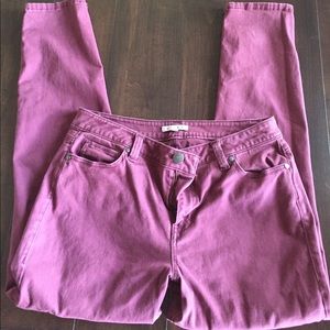 Cabi maroon skinny jeans