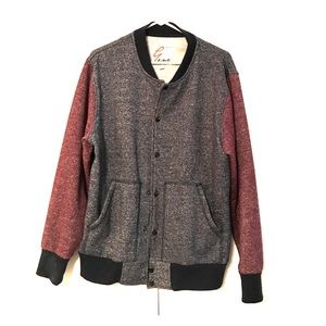 Men's Gene Grey/Maroon Sweater by Rolling Paper Co