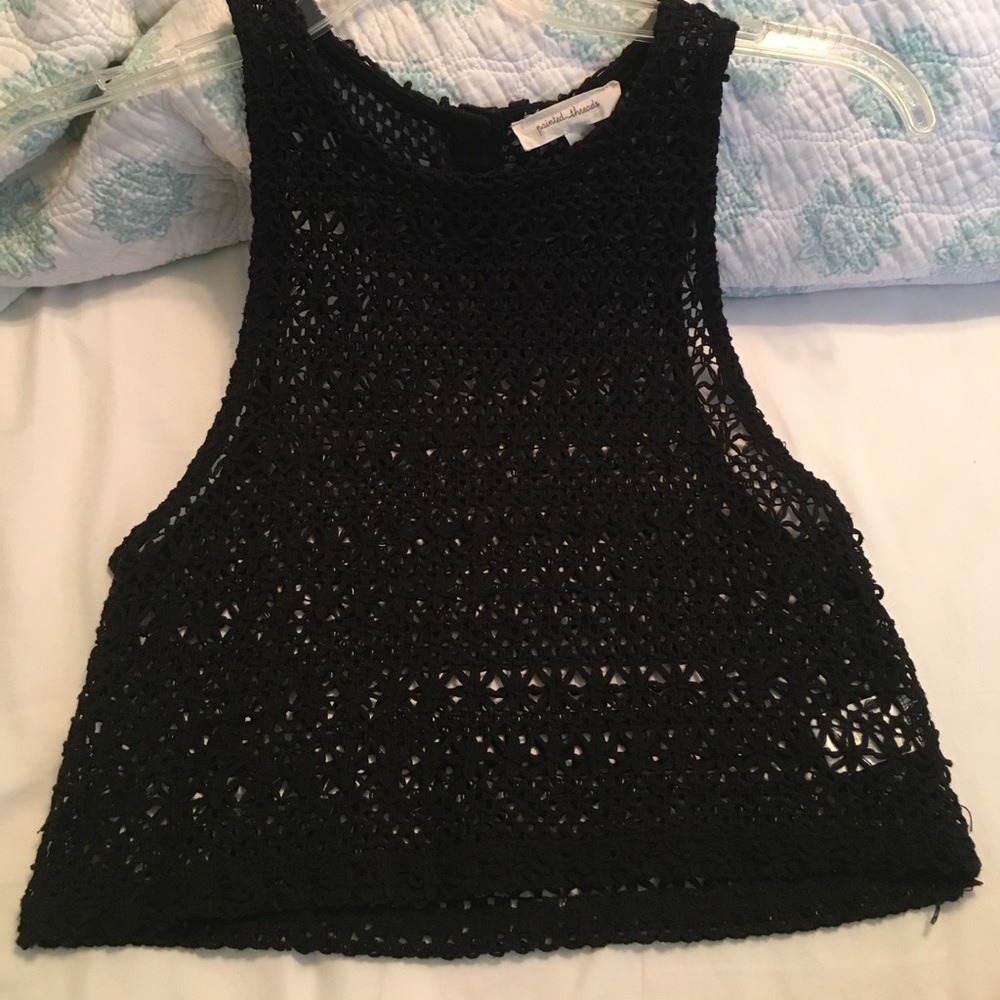 Black Crochet Crop Top