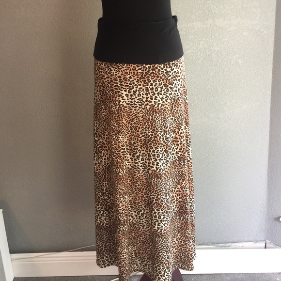 MSK Dresses Msk Black Leopard Print Tube Maxi Dressskirt S Poshmark