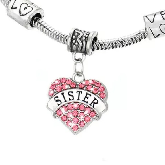 SISTER BRACELET RHINESTONE HEART 💖💖💖 - Picture 2 of 3