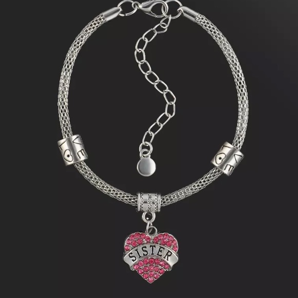 SISTER BRACELET RHINESTONE HEART 💖💖💖 - Picture 3 of 3