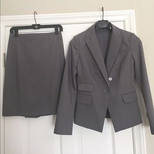 Gray suit- jacket and skirt