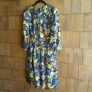 Fall floral 3/4 sleeve dress