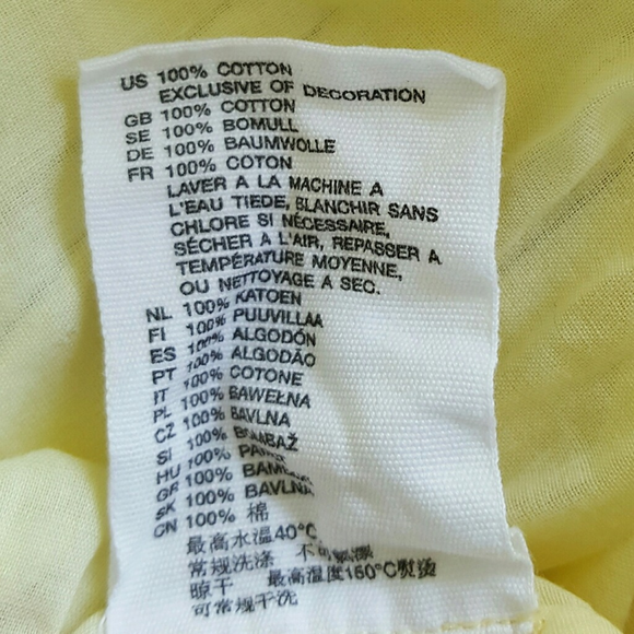 H&M Cotton Dress Pale Yellow Pinstripe SIZE SMALL - Picture 5 of 7