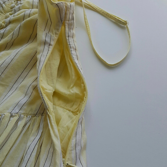 H&M Cotton Dress Pale Yellow Pinstripe SIZE SMALL - Picture 6 of 7