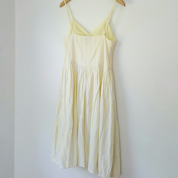 H&M Cotton Dress Pale Yellow Pinstripe SIZE SMALL - Picture 4 of 7