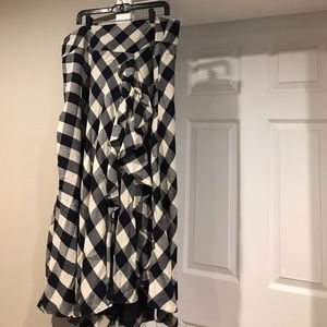 NWOT Plaid Ralph Lauren ruffle maxi skirt
