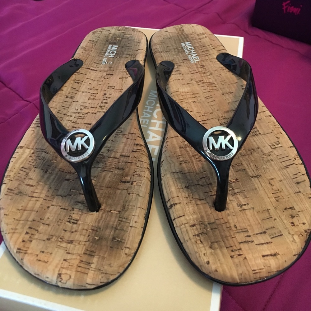 Michael Kors Black Flipflops