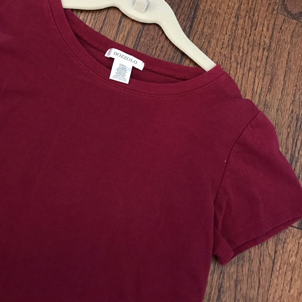 Dark Red Cropped Tee